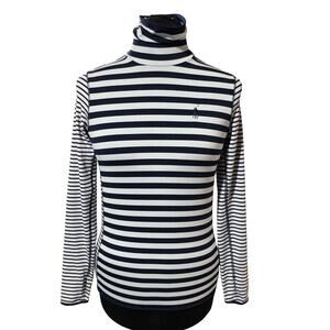 Polo Golf Ralph Lauren Women's Navy White Striped Tailored Fit Size S